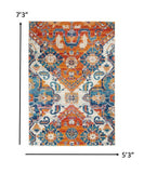 5? x 7? Ivory and Gold Floral Motif Area Rug