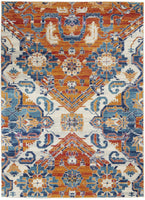 5? x 7? Ivory and Gold Floral Motif Area Rug
