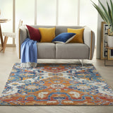 5? x 7? Ivory and Gold Floral Motif Area Rug