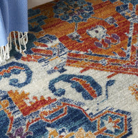 5? x 7? Ivory and Gold Floral Motif Area Rug