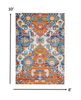 5? x 7? Ivory and Gold Floral Motif Area Rug
