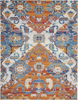 5? x 7? Ivory and Gold Floral Motif Area Rug