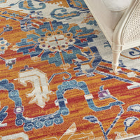 5? x 7? Ivory and Gold Floral Motif Area Rug