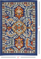 8? x 10? Blue and Gold Intricate Area Rug