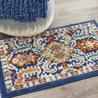 8? x 10? Blue and Gold Intricate Area Rug