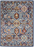 8? x 10? Blue and Gold Intricate Area Rug