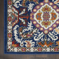 8? x 10? Blue and Gold Intricate Area Rug