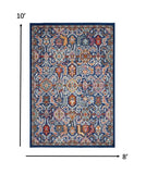 8? x 10? Blue and Gold Intricate Area Rug