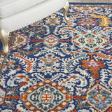 8? x 10? Blue and Gold Intricate Area Rug