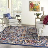 8? x 10? Blue and Gold Intricate Area Rug