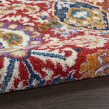 2? x 8? Red and Multicolor Decorative Runner Rug