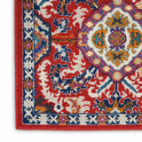 2? x 8? Red and Multicolor Decorative Runner Rug