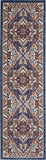 2? x 3? Blue and Ruby Medallion Scatter Rug