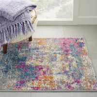 2? x 3? Ivory and Multi Abstract Scatter Rug