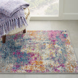 2? x 3? Ivory and Multi Abstract Scatter Rug