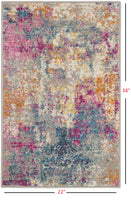 2? x 3? Ivory and Multi Abstract Scatter Rug