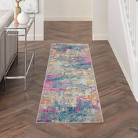 2? x 3? Ivory and Multi Abstract Scatter Rug