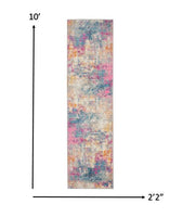2? x 3? Ivory and Multi Abstract Scatter Rug