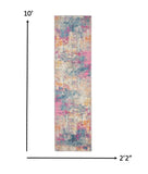 2? x 3? Ivory and Multi Abstract Scatter Rug