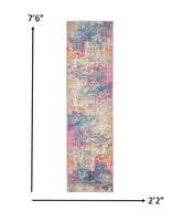 2? x 3? Ivory and Multi Abstract Scatter Rug