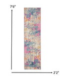 2? x 3? Ivory and Multi Abstract Scatter Rug