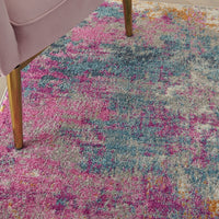2? x 3? Ivory and Multi Abstract Scatter Rug
