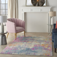 2? x 3? Ivory and Multi Abstract Scatter Rug