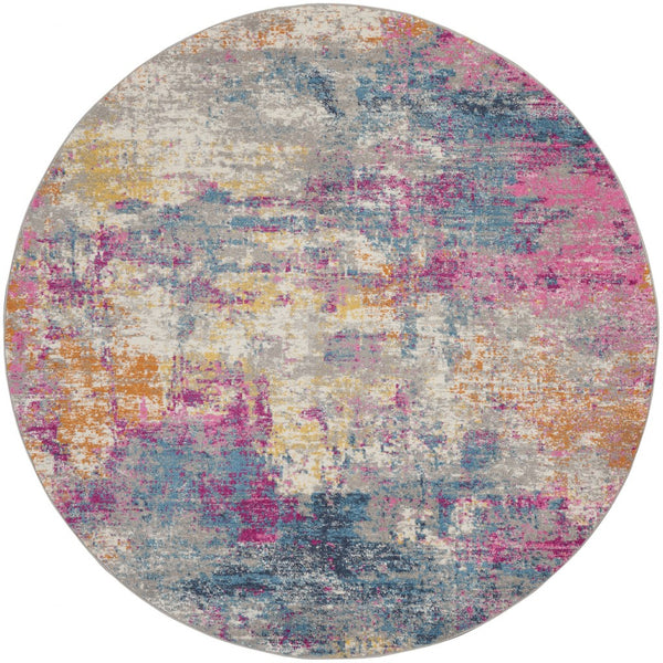 2? x 3? Ivory and Multi Abstract Scatter Rug