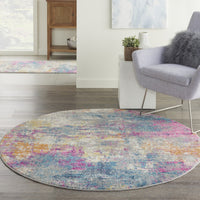 2? x 3? Ivory and Multi Abstract Scatter Rug