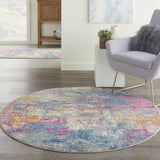 2? x 3? Ivory and Multi Abstract Scatter Rug