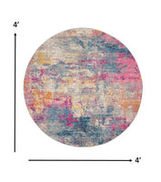 2? x 3? Ivory and Multi Abstract Scatter Rug