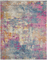 2? x 3? Ivory and Multi Abstract Scatter Rug