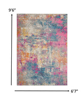 2? x 3? Ivory and Multi Abstract Scatter Rug