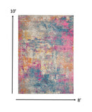 2? x 3? Ivory and Multi Abstract Scatter Rug