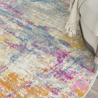 2? x 3? Ivory and Multi Abstract Scatter Rug