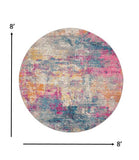 2? x 3? Ivory and Multi Abstract Scatter Rug