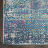 4? x 6? Blue Distressed Medallion Area Rug