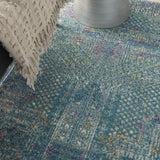 4? x 6? Blue Distressed Medallion Area Rug