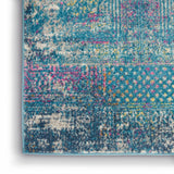 4? x 6? Blue Distressed Medallion Area Rug