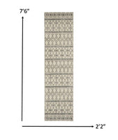 8? x 10? Ivory and Gray Berber Pattern Area Rug