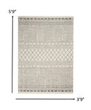 2? x 3? Ivory and Gray Geometric Scatter Rug