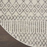 2? x 3? Ivory and Gray Geometric Scatter Rug
