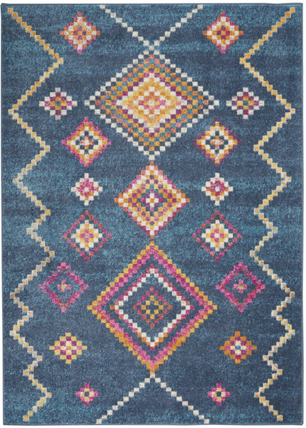 4? x 6? Navy Blue Berber Pattern Area Rug