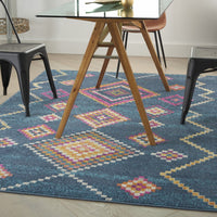 4? x 6? Navy Blue Berber Pattern Area Rug