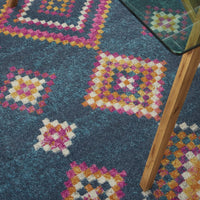 4? x 6? Navy Blue Berber Pattern Area Rug