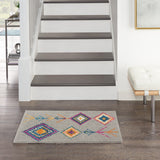 7? x 10? Gray and Multicolor Geometric Area Rug