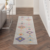 7? x 10? Gray and Multicolor Geometric Area Rug