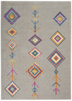 7? x 10? Gray and Multicolor Geometric Area Rug