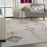 7? x 10? Gray and Multicolor Geometric Area Rug