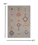 7? x 10? Gray and Multicolor Geometric Area Rug